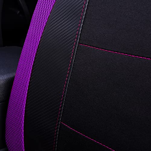 Flying Banner Gabardine Vordersitzbezüge aus Netzstoff Airbag-kompatibel universell für die meisten Autos LKWs Lieferwagen SUVs (Lila)