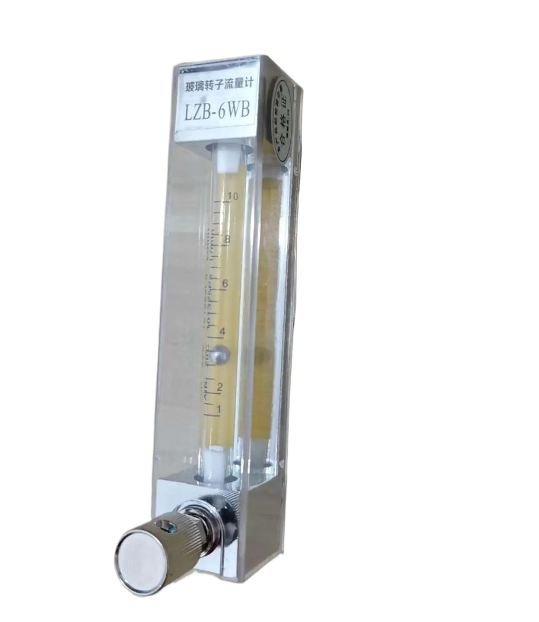 1 Stück LZB -4/6/10WB, Glas-Rotameter for Wasser/H₂O/Flüssigkeitsdurchflussmesser mit Regelventil. Großer Messbereich(6WB 60-600ml Pmin)