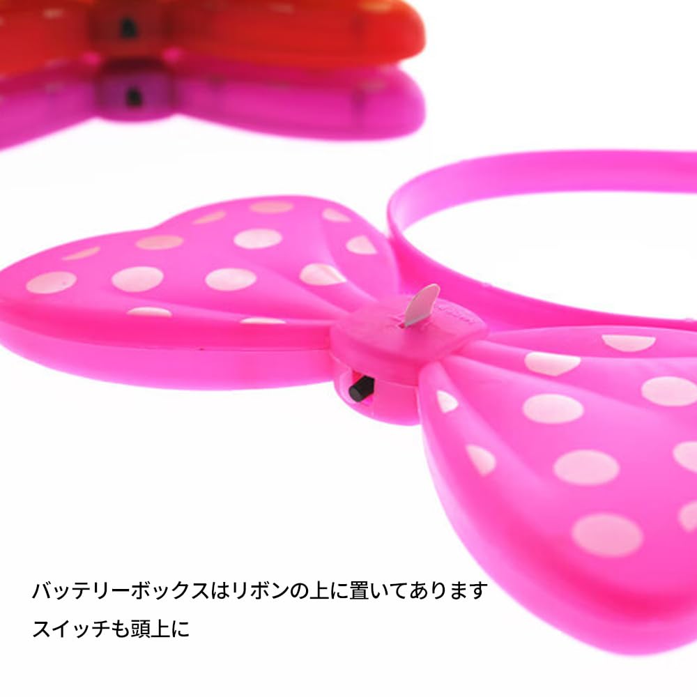 Amazon | 12個入り 光るカチューシャ 水玉リボン 光るおもちゃ ヘッド