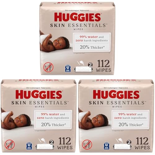 Huggies Skin Essentials Baby Wipes, Hypoallergenic, 99% Water, 2 ...