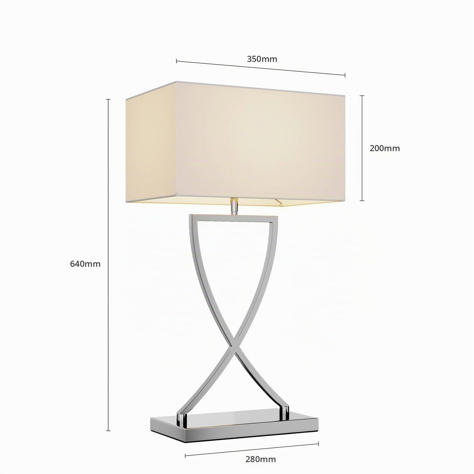Lucande Lámpara de mesa Evaine (Moderno) en Plateado hecho Metal e.o. para Salón & Comedor (1 llama, E27) lámpara textil
