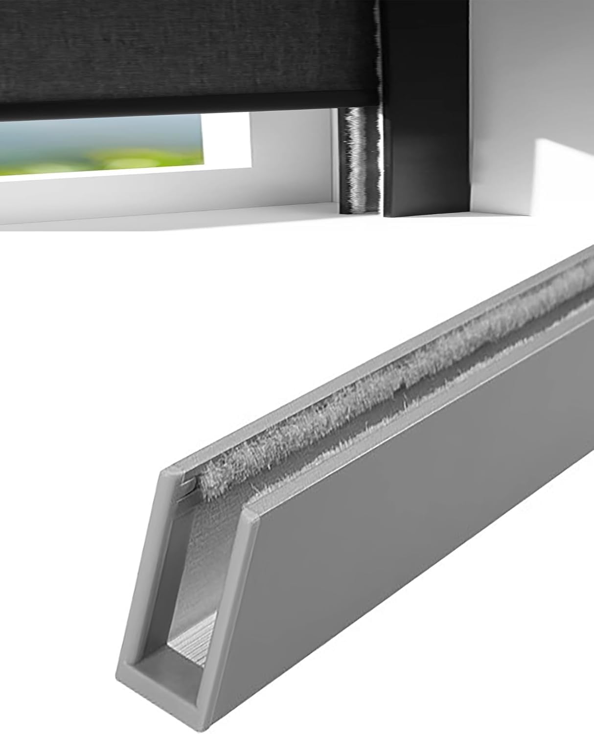 JvFbjLF U-shaped Light-blocking Track/side Channel, Suitable For Offices And Bathrooms(Grey,40cm/15.7'')
