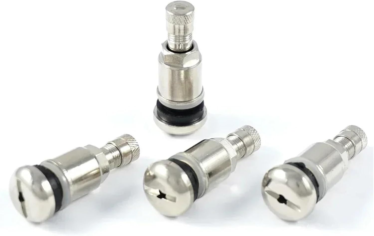 Metal Valve Stems 75pcs Car Wheel Tire Valve Cover Metal Valves Chrome Optics Steel Rim 11.3mm Auto Replacement Parts