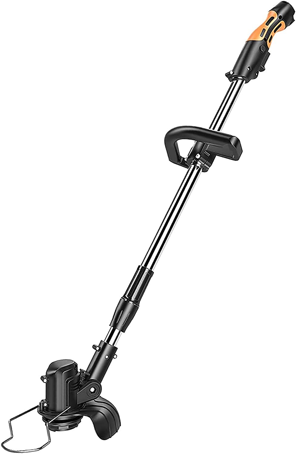 Coupe-herbe électrique sans fil 12V avec manche télescopique et tête orientable 180°