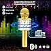 Verkstar Microphone, Birthday Gift Toy for Kids Portable Wireless Bluetooth 4 in 1 Handheld Karaoke Machine Speaker with Record Function for Android & iOS All Devices (Gold)
