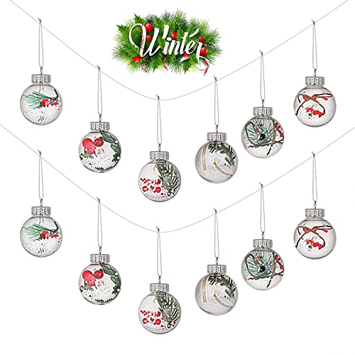 Idealead 12 Stück Weihnachtskugeln 6CM Christbaumkugeln Ornamente für Weihnachtsbaum Christbaumschmuck Tannenbaumschmuck Kugeln Weihnachtsdeko Weihnachtsschmuck Christbaumkugeln Kunststoff Cover