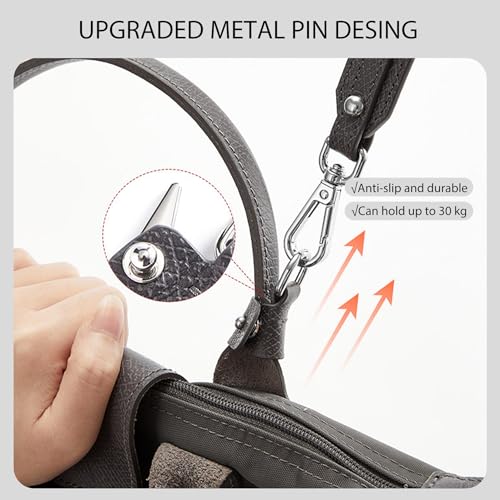 Image of 4 Buckles Purse Strap Replacement Compatible with Longchamp S /M Bag, Anti-Slip Leather Bag Straps Conversion Kit, Handbags Crossbody Shoulder Strap Adjustable for Women(Graphite Gray)