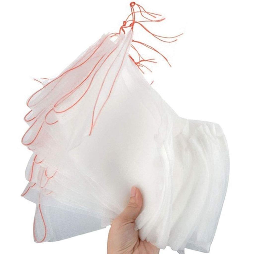 Goanilad One Color 100Pcs Nylon Mesh Bag, Multi-Function Reusable Netting Barrier Bag For Fruit Vegetable Grape(15X10cm)