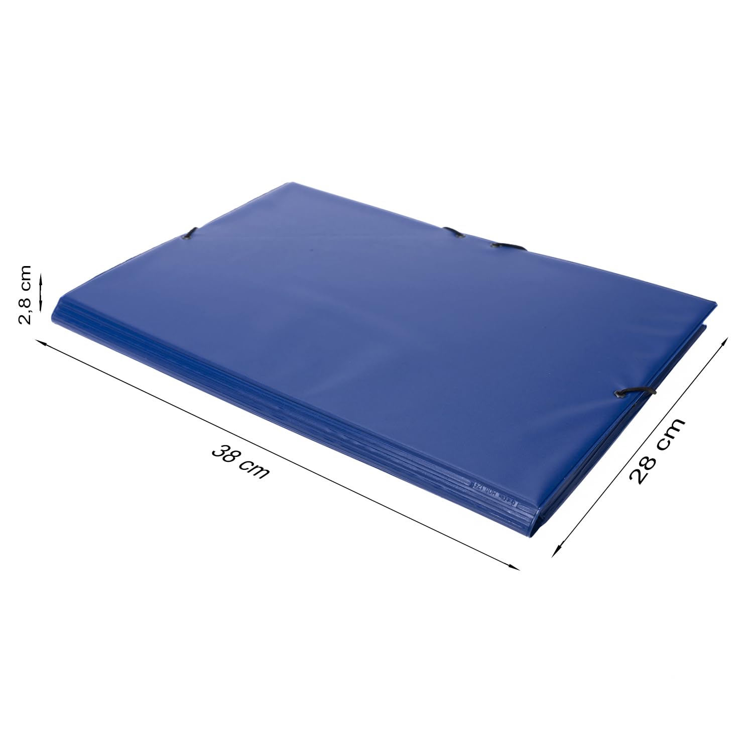 Grafoplás | Carpeta PVC | Azul | Folio Prolongado | Tres Solapas | Cierre de Gomas | Perfecta para Documentos Legales | 38x28cm