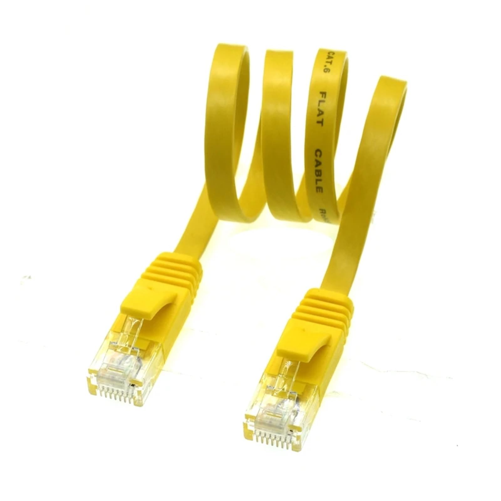 Kabel Ethernet Cat6 Lan płaski kabel UTP CAT 6 RJ45 sieciowy płaski krótki kabel 0,2 m 1/3 m/5 m kabel krosowy do routera laptopa, komputera (żółty, 5 m)