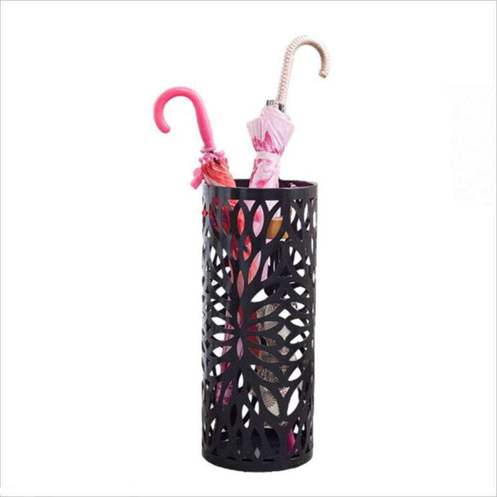 Porte-parapluies noir 50x20cm en métal creux pour couloir et maison