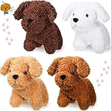 4 Pieces Dog Stuffed Animal Dogs Plush Animals Colorful Stuffed Dog Puppy Stuffed Animal Cuddly Plush Doll for Birthday Party Carnival Prizes Warm Companion Classroom Rewards (Fresh Style, 7.9 Inch)