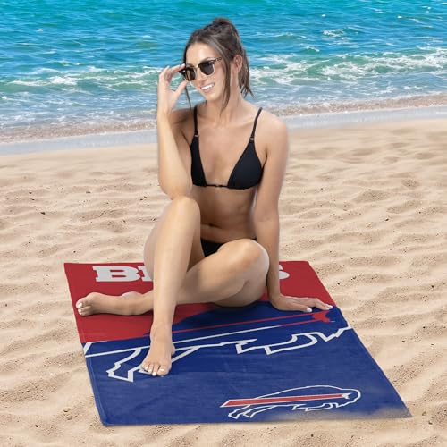 Image of Northwest NFL Buffalo Bills Microfiber Beach Towel, 30 x 60 Inches - Quick Dry, Sand Resistant, Lightweight, Highly Absorbent, Incisor Design