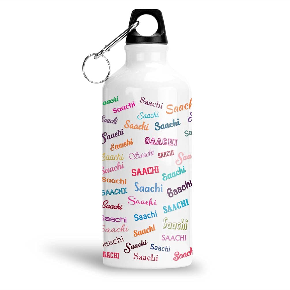 FurnishFantasy Customised Aluminium 750ml Water Bottle for Kids - Best Birthday Gift for Son, Daughter, Brother, Sister, Return Gift for kids - Color - White, Name - Saachi