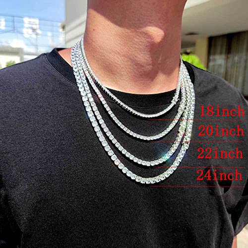 Set pulsera y cadena tenis para hombres bañada en oro miniatura 2