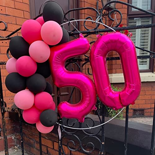 Image of 40 Inch Hot Pink 30 Number Balloons Giant Jumbo Huge 30 Foil Mylar Helium Number Balloons Dark Pink Birthday Mylar Digital Balloons Dirty 30th Birthday Party 30th Anniversary Events Party Decorations