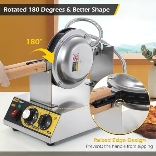 Image of Dyna-Living Bubble Waffle Maker 1400W Commercial Bubble Waffle Iron