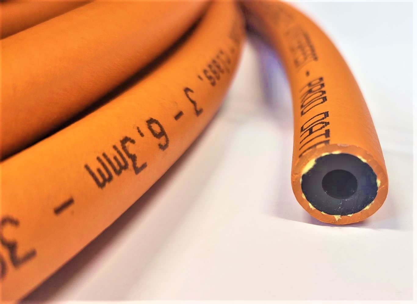 Propan Butan Manguera de Gas (Muy flexible) 500cm (5m) | 30bar | Ø6.3mm (16mm esterno) | Acoplamiento rápido | -30°C | Pantalones para cocineros de camping | 50 m bobina entera o por metros