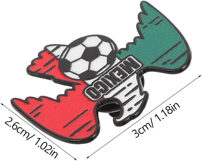 5PCS Soccer Lapel Pin - Mexico National Flag Football Fan Lapel Pin - Soccer Team Brooch for Student Sports Souvenirs Memorabilia, Chest Badge for Clothes