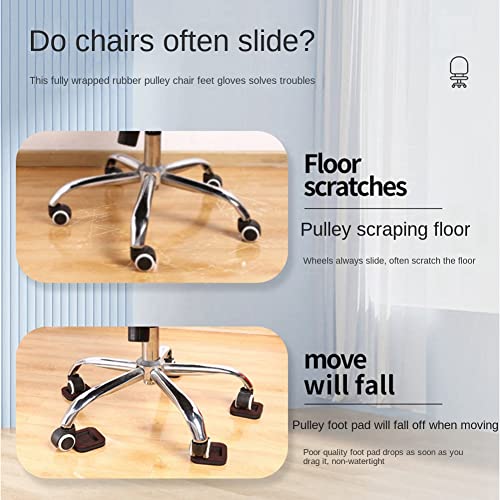 Tyuooker Rubber Bed Office Chair Wheel Stopper Furniture Legs Caster Cups Chair Feet Floor Protectors Felt Pads - Image 3
