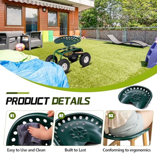 Image of MorningRo 1 Pcs Metal Tractor Seat Vintage Tractor Seat for Lawnmower, Forklift, Farm, Home or Bar Stool (Green)