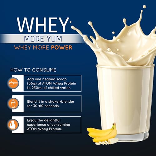 Image of AS-IT-IS ATOM Whey Protein 1kg | 27g protein | Isolate & Concentrate | Banana Fusion | USA Labdoor Certified | With Digestive Enzymes for better absorption