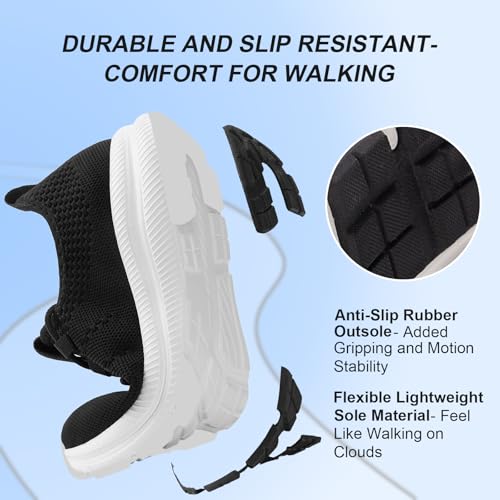 Image of Wide Toe Box Shoes Women Non-Slip Wide Width Sneakers Ultra Light Extra Wide Road Running Shoes for Women Breathable Tennis Walking Gym Workout Trainer 6-12