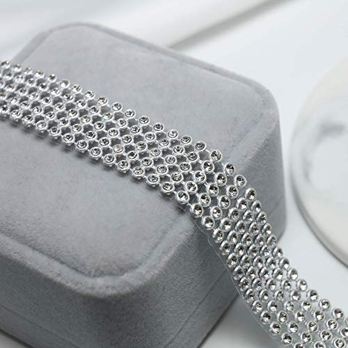 TseenYi Strass-Kristalle breite Kette, Halskette, Silber, Tenniskette, kurze glänzende Ketten, Schmuck für Frauen und Mädchen, 1 Stück (Set von 1), Silber, Strass