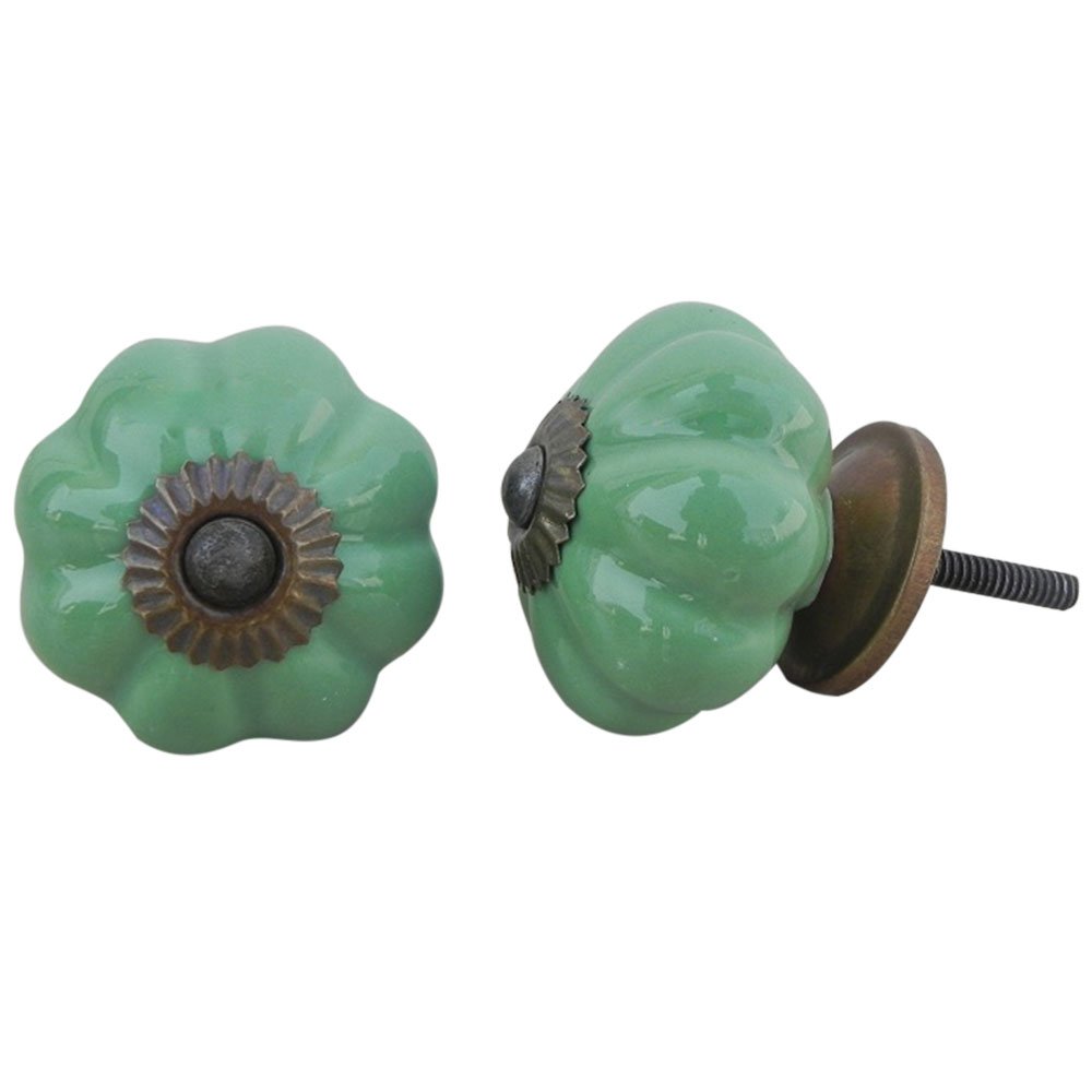 IndianShelf 8 Pieces Green Pumpkin Solid Ceramic Luxurious Drawer Knobs for Kitchen Cabinet Hardware Door Pulls Decorative Dresser Kids (B07S1FP2MX) Amazon Price History, Amazon Price Tracker