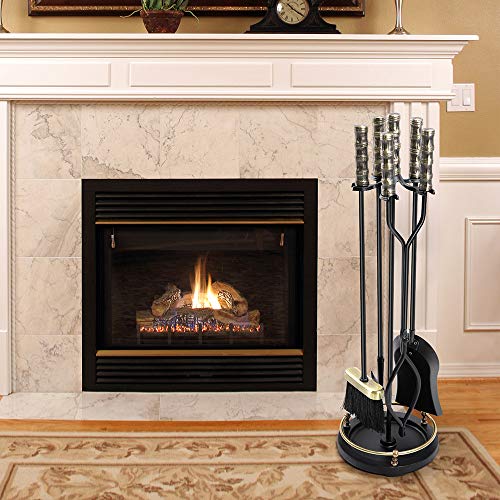 image for AMAGABELI GARDEN & HOME Amagabeli 30in Fireplace Tools Set Brass Handl