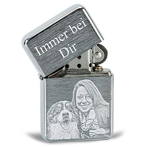 Preisvergleich Produktbild ZORR Angel Benzinfeuerzeug inkl. Foto- und Textgravur
