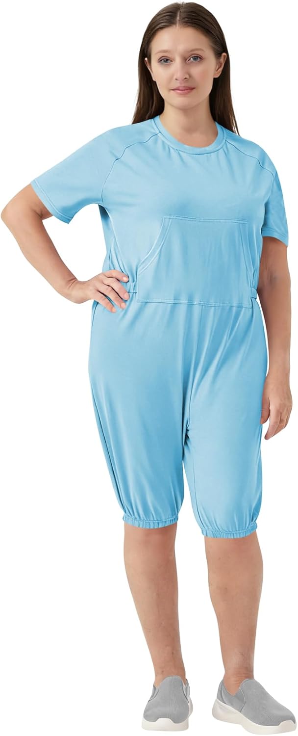 Adaptive Women's Security Back-Zip Jumpsuit - Easy Care Romper for Elderly & Limited Mobility - Image 3