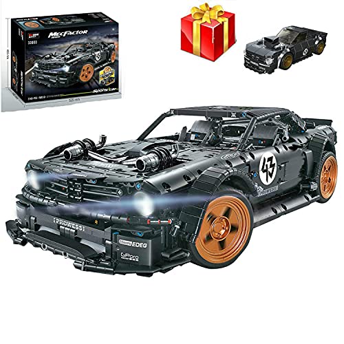 QIXIAOCYB XSuper Technics Race Car-Modell für verbesserte Mustang mit goldenen Rädern, Mini Fordcar 3145PCS RC Racing…