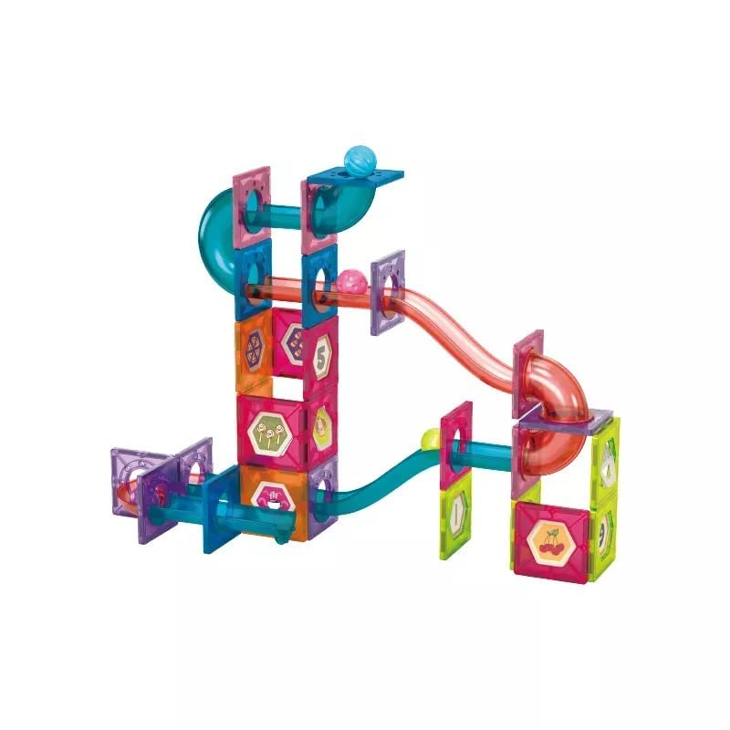 BHAGIRATHI MALL Magnetic Marble Run Blocks 77 Pcs| Magnetic Tile Toys | 3D Educational STEM Puzzle Building for Kids Boys Girls Age 4+