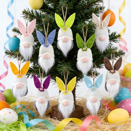 50% de descuento en juego de 10 adornos de conejo de Pascua