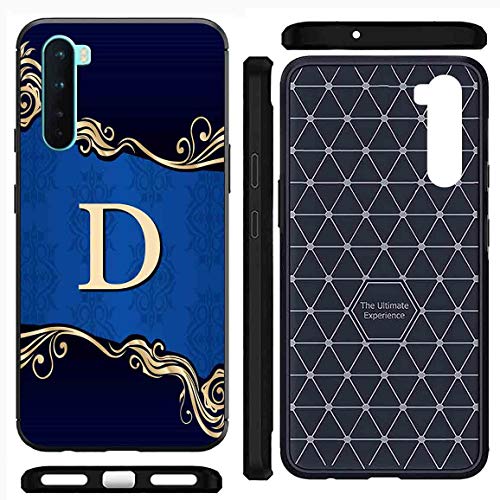 Image of Amazon Brand - Solimo Designer Blue Pattern Alphabet-D Printed Soft & Flexible Hybrid Back Case Mobile Cover for OnePlus Nord