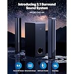 Sound Bar for Smart TV 2.1CH 190W Peak Power Soundbar with Subwoofer Detachable 2-in-1 BT 5.4 Surround Sound System 12L Deep Bass for PC Game with HD-ARC/Opt/USB/AUX Home Theater - Image 2