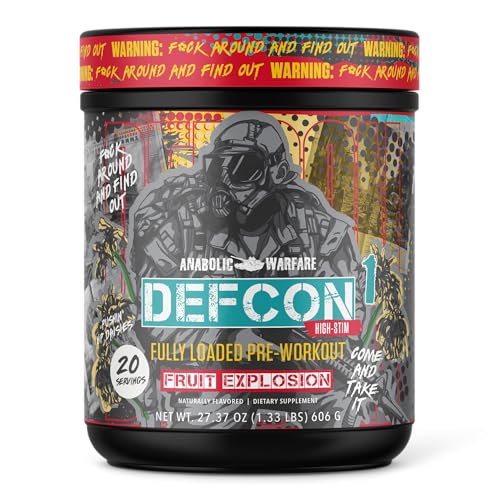 Image of Anabolic Warfare Defcon1 High Stim, High-Intensity Pre-Workout Powder (Fruit Explosion, 20 Servings)