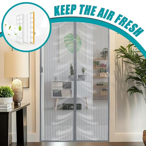 Moustiquaire porte magnétique contre les insectes avec maille ultra fine 164x160cm