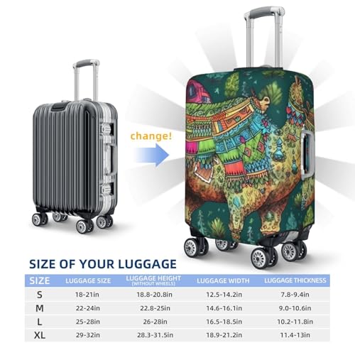 Travel Luggage Cover for Suitcase Elastic Suitcase Protector Colorful camel hand drawing Suitcase Covers Washable Suitcase Protective Cover Dust-proof Luggage Covers Fit 18-32 Inch Luggage2