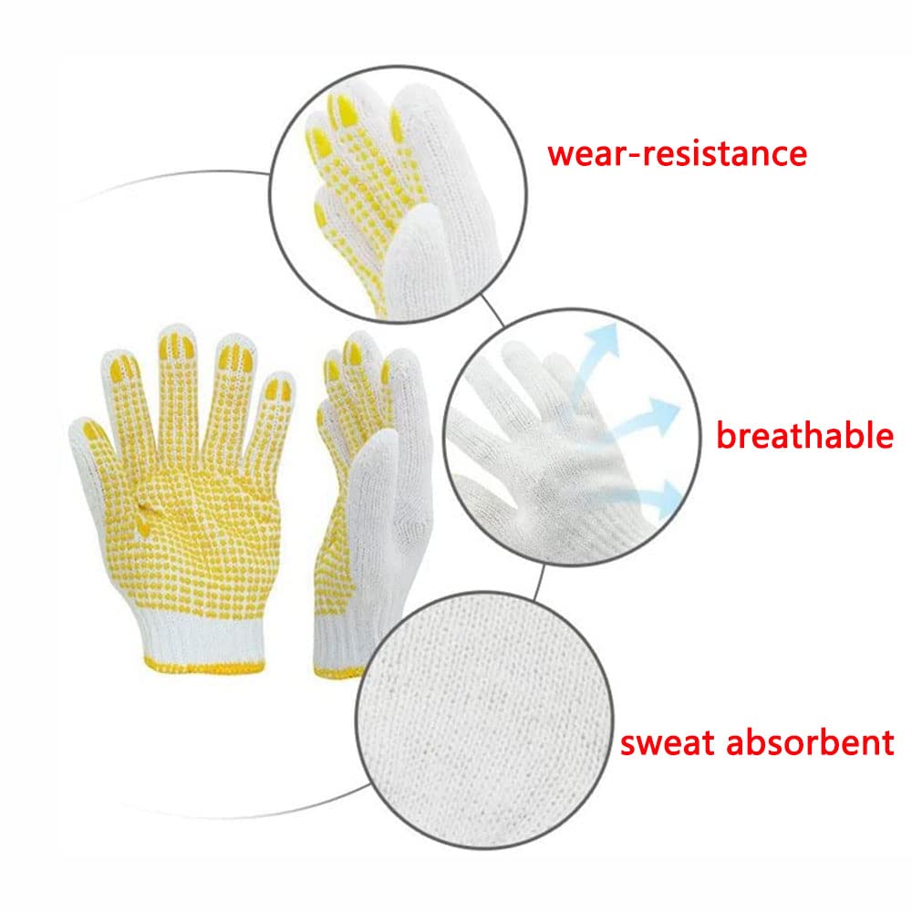 Lot de 12 paires de gants de travail pour le jardin - Gants de sécurité pour mécaniciens de jardinage - Gants souples et respirants - Pour homme et femme
