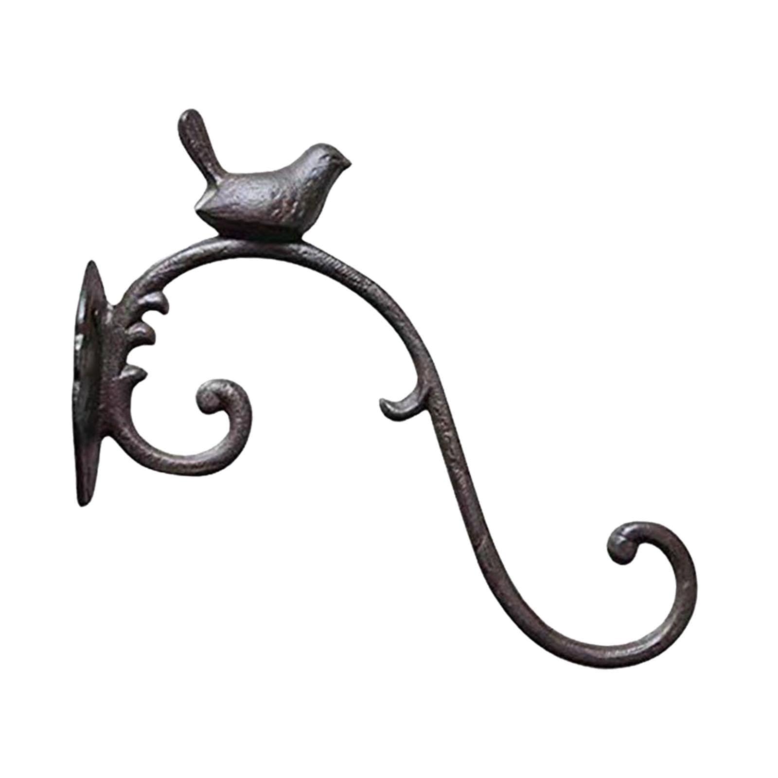 perfk Support de Crochet de Plante Suspendu en Métal, Support de Pot de Fleur, Décoration de Patio Décorative, Accessoire de 9.8 Pouces de Long, Noir