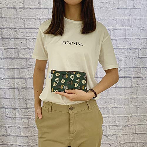 Image of Taianda Women Phone Wristlet Wallet Pouch (Coffee Pattern Green)