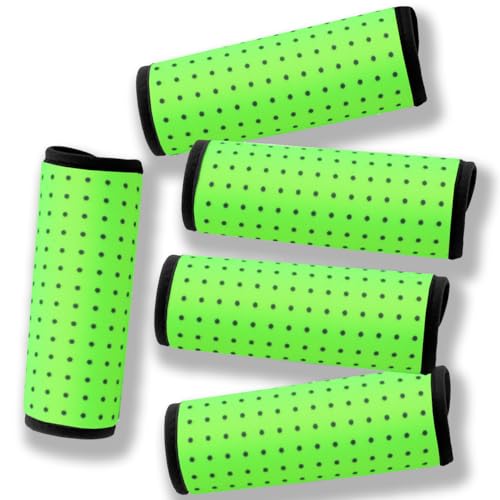 XioioiX Luggage Handle Wrap for Suitcase-Printed Bright Neoprene Luggage Tags/Grips/Identifiers/Markers/Covers/Gripper for Suitcases Carry On Bags 5 Packs (Neon Green-5 Packs)