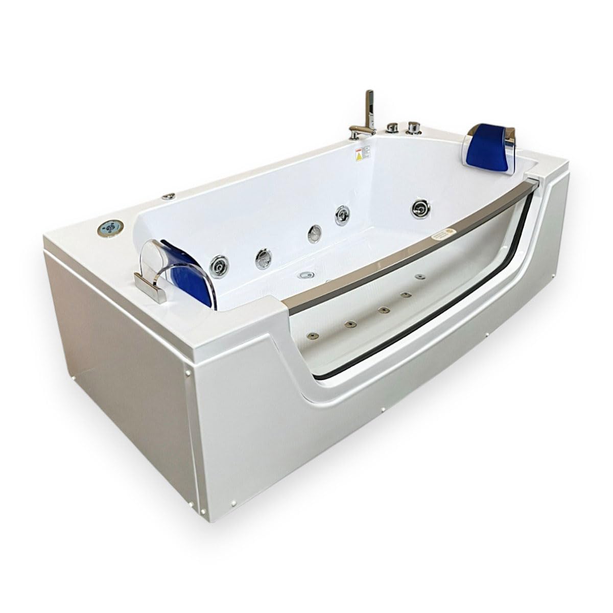 Baignoire hydromassage blanc 180 X 90 cm Chromothérapie 14 jets – Privilege