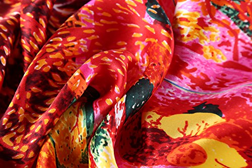 Yangtze Store Yangtzestore Women's 100% Luxurious Long Silk Scarf Classic Art Collection (Red), 63" X 17" #TOP4