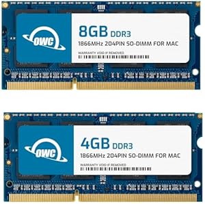 OWC - 12GB Memory Upgrade Kit - 1 x 4GB + 1 x 8GB PC14900 DDR3 1866MHz SO-DIMMs für 27-inch iMac w/Retina 5K Display (Late 2015) Modelle und kompatible PCs