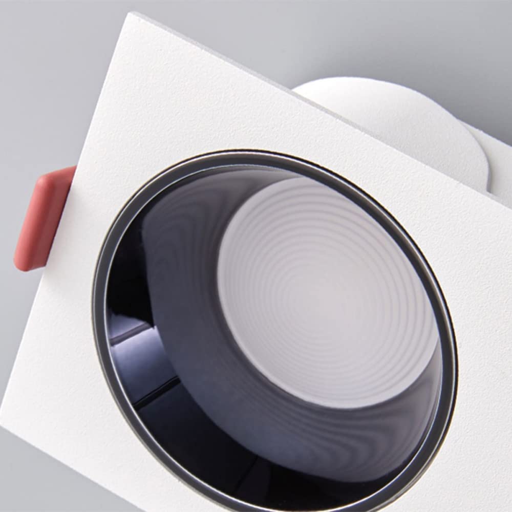 Zestaw 2 opraw wpuszczanych, 2 głowice, lampy sufitowe, lampa dyskowa, prostokątna listwa antyodblaskowa, modernizowane reflektory LED Downlight w głębokich oprawach, 300,2 * 7w-6000k