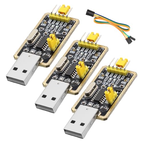 APKLVSR UART-TTL - Adaptador USB con convertidor CH340G para 3,3 V y 5 V con Cable Puente, Adaptador USB Compatible con Arduino