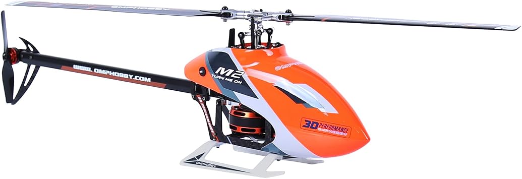 OMPHOBBY M2 EVO MK2 RC Helicopter for Adults - 6CH 3D Aerobatic RC Helicopters Outdoor with Dual Brushless Direct-Drive Motors, Outdoor Mini RC Aircraft For Advanced PilotsPNP Version, Orange